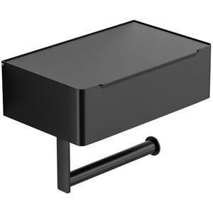 SERBIA 1 pc Porte papier toilette avec boite à lingettes, mural noir mat, porte papier toilette, porte rouleau inox pour cuisine et salle de bain SERBIA 1 pc Porte papier toilette avec boite à lingettes, mural noir mat, porte papier toilette, porte rouleau inox pour cuisine et salle de bain