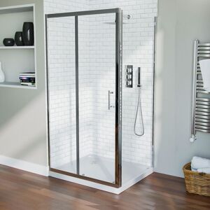 Nes Home - 1000 mm Slider Shower Door Enclosure with 900 Frameless Glass Panel Screen + Tray Nes Home - 1000 mm Slider Shower Door Enclosure with 900 Frameless Glass Panel Screen + Tray