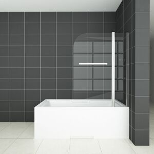 AICA SANITAIRE 1000x1400mm 180 degree 6mm Easyclean Glass Pivot Double Panel Over Bath Shower Screen with Shelves & Panel Towel Rail AICA SANITAIRE 1000x1400mm 180 degree 6mm Easyclean Glass Pivot Double Panel Over Bath Shower Screen with Shelves & Panel Towel Rail