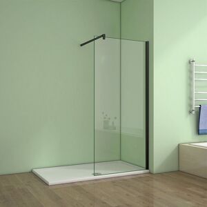 AICA SANITAIRE 1000x1850mm Black Frame Walk in Wet Room Shower Enclosure Screen AICA SANITAIRE 1000x1850mm Black Frame Walk in Wet Room Shower Enclosure Screen