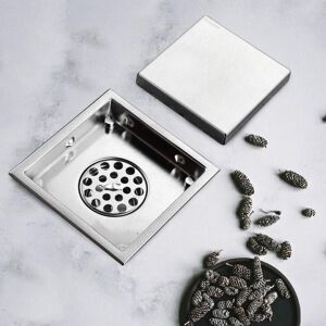 AOUGO 4 Inch Square Design Tile Floor Shower Drain Deodorant Center Quadrate Floor Drains for Bathroom Kitchen Balcony, Gravity Seal (Size : Gravity Seal) AOUGO 4 Inch Square Design Tile Floor Shower Drain Deodorant Center Quadrate Floor Drains for Bathroom Kitchen Balcony, Gravity Seal (Size : Gravity Seal)