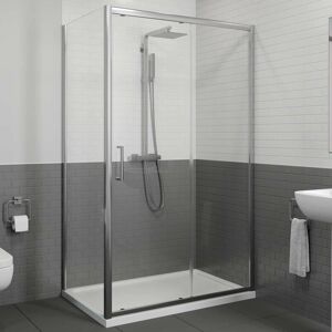 Diamond - 1100 x 760mm Sliding Shower Door & Side Panel Enclosure 8mm Framed Tray & Waste Diamond - 1100 x 760mm Sliding Shower Door & Side Panel Enclosure 8mm Framed Tray & Waste