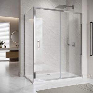 ELEGANT Sliding Shower Enclosure 1200 x 800 mm 6mm Safety Glass Reversible Bathroom Cubicle Screen Door with Side Panel ELEGANT Sliding Shower Enclosure 1200 x 800 mm 6mm Safety Glass Reversible Bathroom Cubicle Screen Door with Side Panel