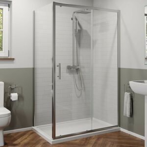 Luxura - 1200x900mm Sliding Shower Door Side Panel Framed Enclosure 6mm Glass Tray Waste Luxura - 1200x900mm Sliding Shower Door Side Panel Framed Enclosure 6mm Glass Tray Waste