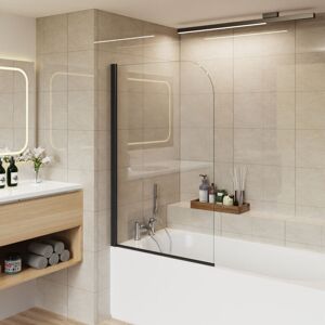 NRG 1400mm Bathroom Round Bath Screen Reversible 6mm Easy Clean Glass Black NRG 1400mm Bathroom Round Bath Screen Reversible 6mm Easy Clean Glass Black