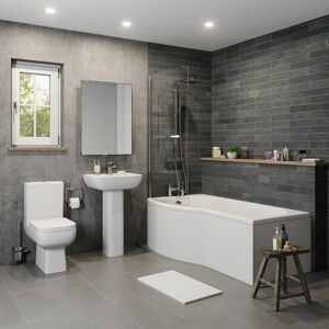 Ceramica - p Shaped 1700 Bathroom Suite Glass Screen lh/rh Bath Left Hand & Side Panel - White Ceramica - p Shaped 1700 Bathroom Suite Glass Screen lh/rh Bath Left Hand & Side Panel - White