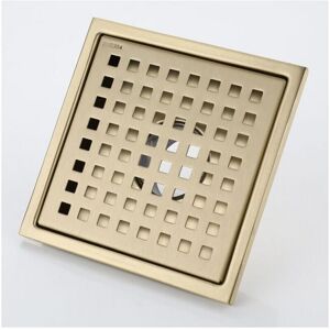 Cyslmuk - 15x15cm Brushed Gold Shower Drain Gold Stainless Steel Square Shower Drain Floor Drain with Floor Drain Cover, Brass Deodorizing Core Cyslmuk - 15x15cm Brushed Gold Shower Drain Gold Stainless Steel Square Shower Drain Floor Drain with Floor Drain Cover, Brass Deodorizing Core