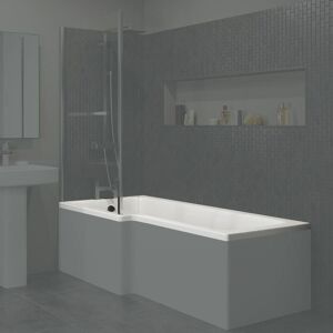 Ceramica - 1600mm l Shaped lh Shower Bath Bathtub with Leg Set Only Acrylic Bathroom Ceramica - 1600mm l Shaped lh Shower Bath Bathtub with Leg Set Only Acrylic Bathroom
