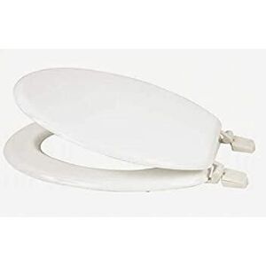 MARCO PAUL 17 Inch Standard White Oval Toilet Wooden Seat Lid Cover Easy Clean Adjustable Hinge for Standard Modern Family Bathroom Durable Quick Release Hinge MARCO PAUL 17 Inch Standard White Oval Toilet Wooden Seat Lid Cover Easy Clean Adjustable Hinge for Standard Modern Family Bathroom Durable Quick Release Hinge