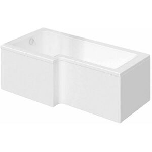 Nes Home - 1700 x 850mm Acrylic Square l Shaped Shower Bath - Left Hand Nes Home - 1700 x 850mm Acrylic Square l Shaped Shower Bath - Left Hand