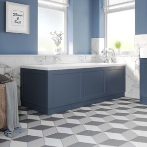 AQUARI 1700/750mm Bath Panel Pack Side End Matt Blue MDF Bathroom Traditional AQUARI 1700/750mm Bath Panel Pack Side End Matt Blue MDF Bathroom Traditional