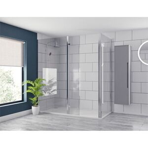 N.A. Wholesale Domestic Pacco 8mm Clear Glass Polished Chrome 1850mm x 300mm Walk In Hinged Return Shower Screen N.A. Wholesale Domestic Pacco 8mm Clear Glass Polished Chrome 1850mm x 300mm Walk In Hinged Return Shower Screen