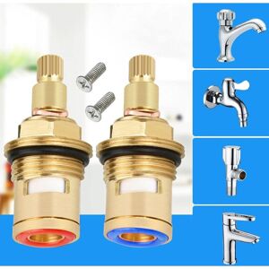 AOUGO 1Pair Replacement Tap Cartridges 1/2" Ceramic Disc Tap Valve Shower Cartridge Flow Valve Quarter Turn Inner Faucet Valve with Solid Brass Screws for AOUGO 1Pair Replacement Tap Cartridges 1/2" Ceramic Disc Tap Valve Shower Cartridge Flow Valve Quarter Turn Inner Faucet Valve with Solid Brass Screws for