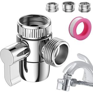 Linghhang - 1PCS 3 Way Shower Diverter Valve Shower Head Diverter Valve Shut Off Valve for Kitchen or Bathroom with M22-M24, M22-G1/2" Adapter Faucet Linghhang - 1PCS 3 Way Shower Diverter Valve Shower Head Diverter Valve Shut Off Valve for Kitchen or Bathroom with M22-M24, M22-G1/2" Adapter Faucet