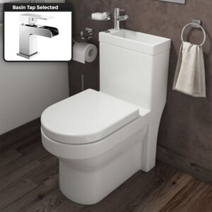 NES HOME 2 In 1 Compact Close Coupled Toilet and Basin Combo Space Saver with Waterfall Mono Mixer Tap NES HOME 2 In 1 Compact Close Coupled Toilet and Basin Combo Space Saver with Waterfall Mono Mixer Tap