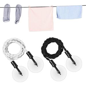 Linghhang - 2 Pack (Black + White) Travel Clothesline Portable Retractable Clothesline with Hook and Suction Cup Cruise Essentials Camping Linghhang - 2 Pack (Black + White) Travel Clothesline Portable Retractable Clothesline with Hook and Suction Cup Cruise Essentials Camping