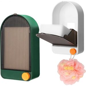 Linghhang - 2 Pack Wall Mounted Soap Dishes with Lid and Drain for Shower, Adhesive Installation Without Drilling, Waterproof, Dustproof Linghhang - 2 Pack Wall Mounted Soap Dishes with Lid and Drain for Shower, Adhesive Installation Without Drilling, Waterproof, Dustproof