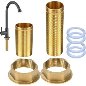 COOCHEER 2-Piece Faucet Repair Kit, Brass Threaded Fixing Kit, M32 10cm and M32 15cm Faucet Extension Tube, Thread Extension Kit for Faucet Repair COOCHEER 2-Piece Faucet Repair Kit, Brass Threaded Fixing Kit, M32 10cm and M32 15cm Faucet Extension Tube, Thread Extension Kit for Faucet Repair
