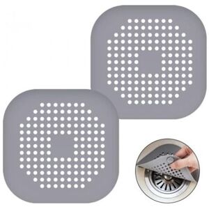 Cyslmuk - 2 Piece Silicone Drain Cover, Kitchen Sink Strainer with Suction Cups, Bathtub Drain Cover Strainer, Kitchen and Bathroom Sinker, Grey Cyslmuk - 2 Piece Silicone Drain Cover, Kitchen Sink Strainer with Suction Cups, Bathtub Drain Cover Strainer, Kitchen and Bathroom Sinker, Grey