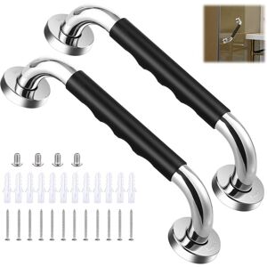 AOUGO 2 Pieces Bathtub Handle, 33cm Anti-Slip Bathroom Grab Bar, Wall-Mounted Stainless Steel Grab Bar Shower Handle for AOUGO 2 Pieces Bathtub Handle, 33cm Anti-Slip Bathroom Grab Bar, Wall-Mounted Stainless Steel Grab Bar Shower Handle for