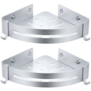 CYSLMUK 2 Pieces Corner Shower Shelf, No Drilling Bathroom Shelf Shower Storage Basket Aluminum Wall Mounted Adhesive Shower Caddy Organizer for Shampoo CYSLMUK 2 Pieces Corner Shower Shelf, No Drilling Bathroom Shelf Shower Storage Basket Aluminum Wall Mounted Adhesive Shower Caddy Organizer for Shampoo