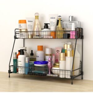 Livingandhome - 2 Tier Large Iron Wire Countertop Storage Shelf for Bathroom Livingandhome - 2 Tier Large Iron Wire Countertop Storage Shelf for Bathroom