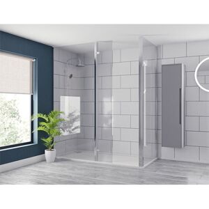 Wholesale Domestic - Pacco 10mm Clear Glass Polished Chrome 2000mm x 300mm Walk in Hinged Return Shower Screen Wholesale Domestic - Pacco 10mm Clear Glass Polished Chrome 2000mm x 300mm Walk in Hinged Return Shower Screen