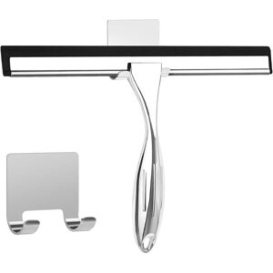 SNQ 25.5 cm Stainless Steel Shower Squeegee with Wall Hook, No Drilling Required, for Windows and Mirrors – Silver SNQ 25.5 cm Stainless Steel Shower Squeegee with Wall Hook, No Drilling Required, for Windows and Mirrors – Silver
