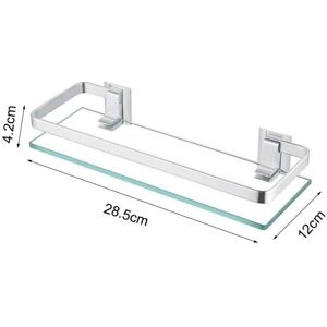 Csparkv - 28.5x12x4.2cm, Bathroom Shelves Glass Shower Shelf Wall Mounted Shower Storage Rack with Shelf, Rectangular Tempered Glass, Brushed Finish Csparkv - 28.5x12x4.2cm, Bathroom Shelves Glass Shower Shelf Wall Mounted Shower Storage Rack with Shelf, Rectangular Tempered Glass, Brushed Finish