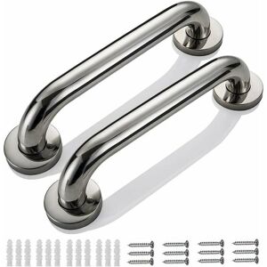 HOOPZI 2pcs 30cm Bathroom Grab Bar Wall Mounted Shower Safety Bars Bathtub Handle Stainless Steel Towel Rack for Children Pregnant Woman Disabled Elderly HOOPZI 2pcs 30cm Bathroom Grab Bar Wall Mounted Shower Safety Bars Bathtub Handle Stainless Steel Towel Rack for Children Pregnant Woman Disabled Elderly