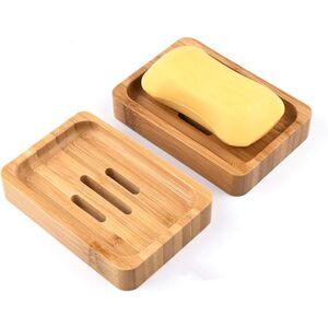 Linghhang - 2Pcs Natural Bamboo Wooden Soap Dishes Soap Box for Bathroom Shower Soap Holder Crafts for Soap, Sponges and More Linghhang - 2Pcs Natural Bamboo Wooden Soap Dishes Soap Box for Bathroom Shower Soap Holder Crafts for Soap, Sponges and More
