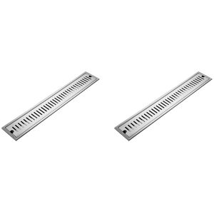 Tlily - 2X Rectangular Linear Shower Floor Drain Long Drainage Channel 20cm Tlily - 2X Rectangular Linear Shower Floor Drain Long Drainage Channel 20cm