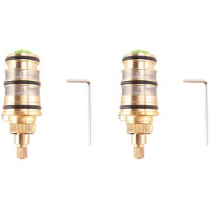 Tlily - 2X Thermostatic Cartridge and Brass Handle for Shower Mixer Tap Bar Tlily - 2X Thermostatic Cartridge and Brass Handle for Shower Mixer Tap Bar