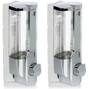 2x Wall-Mounted Soap Dispensers, Refillable Soap Dispenser for Shower Gel and Shampoo (Chrome) Ymyny 2x Wall-Mounted Soap Dispensers, Refillable Soap Dispenser for Shower Gel and Shampoo (Chrome) Ymyny