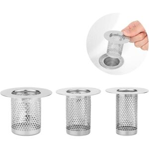 Linghhang - 3 Pack Bathtub Drain Cover, Hair Catcher, Stainless Steel Shower Drain, Deep Hair Catcher, Shower Drain Filter Linghhang - 3 Pack Bathtub Drain Cover, Hair Catcher, Stainless Steel Shower Drain, Deep Hair Catcher, Shower Drain Filter