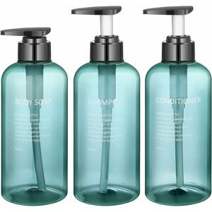 Dewdat - 3 Pieces Empty Pump Bottle, 500ML/16.9oz Refillable Pump Bottle, Empty Shampoo Bottle for Shower Gel Conditioner Lotion (Blue) Dewdat - 3 Pieces Empty Pump Bottle, 500ML/16.9oz Refillable Pump Bottle, Empty Shampoo Bottle for Shower Gel Conditioner Lotion (Blue)