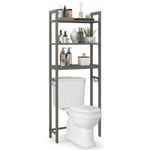 Costway - 3-Tier Over-The-Toilet Storage Shelf Space Saving Metal Bathroom Organizer Costway - 3-Tier Over-The-Toilet Storage Shelf Space Saving Metal Bathroom Organizer