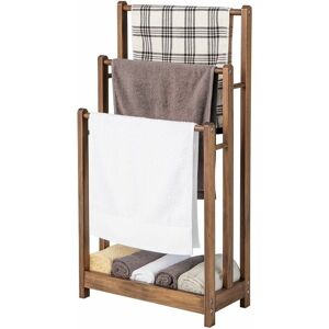 COSTWAY 3-Tier Wooden Towel Rack Freestanding 3 Bars Towel Drying Holder Storage Shelf COSTWAY 3-Tier Wooden Towel Rack Freestanding 3 Bars Towel Drying Holder Storage Shelf