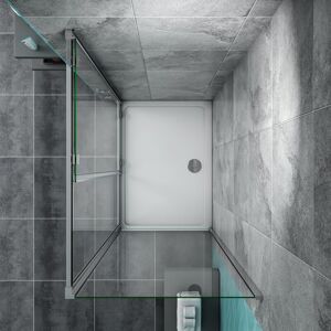 SKY Bathroom Bathroom Sliding Shower Door Enclosure Cubicle 1500x1900mm 8mm NANO Glass + 760mm Side Panel + 1500x760mm Tray Waste Free SKY Bathroom Bathroom Sliding Shower Door Enclosure Cubicle 1500x1900mm 8mm NANO Glass + 760mm Side Panel + 1500x760mm Tray Waste Free