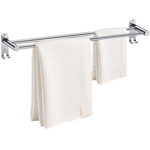 Linghhang - Retractable Towel Rack 50-90 Cm Double Towel Dryer Adjustable Stainless Steel Towel Rail Wall Mounted Towel Bar with Screws for Bathroom Linghhang - Retractable Towel Rack 50-90 Cm Double Towel Dryer Adjustable Stainless Steel Towel Rail Wall Mounted Towel Bar with Screws for Bathroom