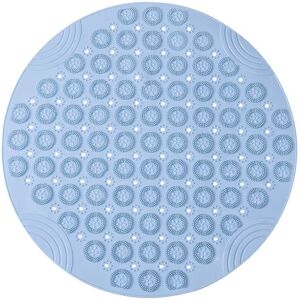 YMYNY 30x30cm pvc Round Bath Mat Non-Slip Antibacterial Machine Washable with Drain Holes and Suction Cups Blue loy YMYNY 30x30cm pvc Round Bath Mat Non-Slip Antibacterial Machine Washable with Drain Holes and Suction Cups Blue loy