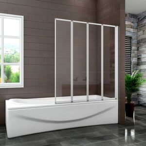 SKY - Bathroom 4 Panel Folding Bath Shower Screen Chrome 1000mm Reversible 4mm Glass SKY - Bathroom 4 Panel Folding Bath Shower Screen Chrome 1000mm Reversible 4mm Glass