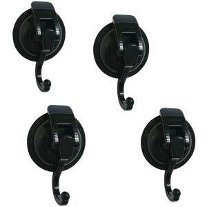 4 Pack Suction Cup Hooks (Black), Vacuum Suction Cup Hooks, Removable Powerful Push Heavy Duty Hooks for Kitchen, Bathroom and Living Room Pendants 4 Pack Suction Cup Hooks (Black), Vacuum Suction Cup Hooks, Removable Powerful Push Heavy Duty Hooks for Kitchen, Bathroom and Living Room Pendants