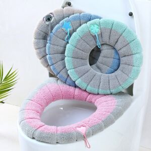 CYSLMUK 4 Pcs Toilet Seat Cushion Toilet Seat Cushion Fabric Toilet Cover Warm Toilet Mat Cover Stretch Washable Protection Lid for Toilet Seat Universal CYSLMUK 4 Pcs Toilet Seat Cushion Toilet Seat Cushion Fabric Toilet Cover Warm Toilet Mat Cover Stretch Washable Protection Lid for Toilet Seat Universal