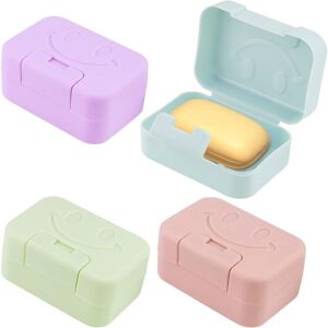 Linghhang - 4 Pieces Portable Travel Soap Box with Lid, Plastic Soap Dishes, Waterproof and Sealed Soap Holder for Travel Linghhang - 4 Pieces Portable Travel Soap Box with Lid, Plastic Soap Dishes, Waterproof and Sealed Soap Holder for Travel