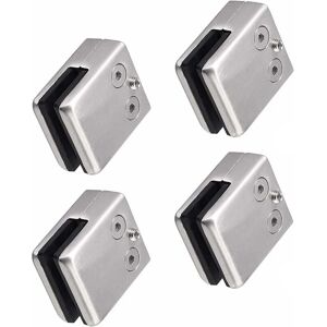 CYSLMUK 4 Pack (10-12mm Square) 304 Stainless Steel Glass Clamps - Square Glass Holder - Adjustable Flat Glass Bracket for Staircase Balustrade - Polished CYSLMUK 4 Pack (10-12mm Square) 304 Stainless Steel Glass Clamps - Square Glass Holder - Adjustable Flat Glass Bracket for Staircase Balustrade - Polished