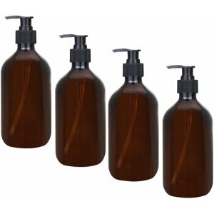 Ersandy - 4Pcs Amber Dispenser Bottles 500ML Amber Dispenser Bottles Empty Amber Pump Bottles Plastic Bottle for Lotion Shower Gel Hand Soap Detergent Ersandy - 4Pcs Amber Dispenser Bottles 500ML Amber Dispenser Bottles Empty Amber Pump Bottles Plastic Bottle for Lotion Shower Gel Hand Soap Detergent