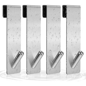 Cyslmuk - 4pcs Shower Door Hooks, Stainless Steel Towel Hanger Hooks No Drilling on Frameless Shower Door for Bathroom(7inch Silver) Cyslmuk - 4pcs Shower Door Hooks, Stainless Steel Towel Hanger Hooks No Drilling on Frameless Shower Door for Bathroom(7inch Silver)