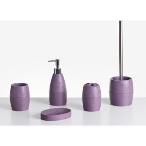 Beliani - 5 Pcs Bathroom Accessories Set Soap Dish Dispenser Toilet Brush Tumbler Toohtbrush Holder Purple Yarapa Beliani - 5 Pcs Bathroom Accessories Set Soap Dish Dispenser Toilet Brush Tumbler Toohtbrush Holder Purple Yarapa