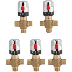 TLILY 5X Brass Thermostatic Mixer Valve G1/2 for Shower System Control Temperature Basin Thermostat Hose TLILY 5X Brass Thermostatic Mixer Valve G1/2 for Shower System Control Temperature Basin Thermostat Hose